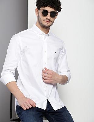 slim fit cotton twill shirt