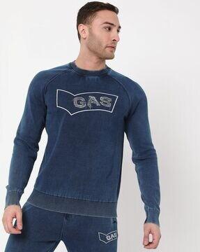 slim fit crew-neck sweatshirt with raglan sleeve