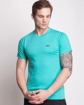 slim fit crew-neck t-shirt with brand logo