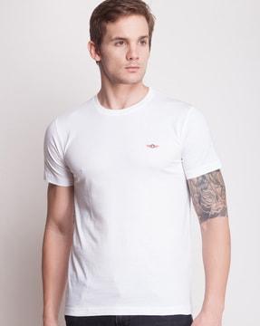 slim fit crew-neck t-shirt with brand logo