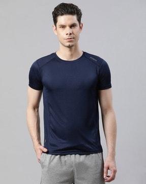 slim fit crew-neck t-shirt with brand print