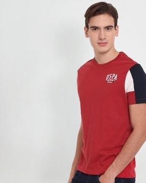 slim fit crew-neck t-shirt with brand print