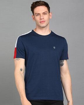 slim fit crew-neck t-shirt with contrast tapping