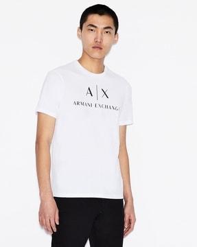 slim fit crew-neck t-shirt with logo print