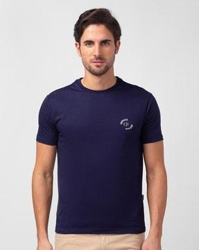 slim fit crew-neck t-shirt with logo print