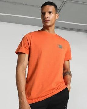 slim fit crew-neck t-shirt with logo print