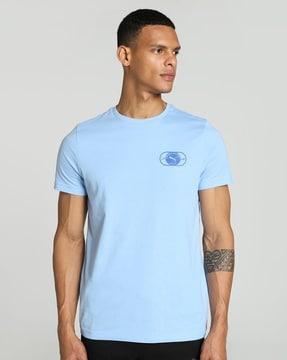 slim fit crew-neck t-shirt with logo print