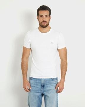 slim fit crew-neck t-shirt with logo print