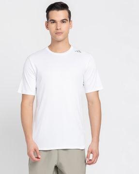 slim fit crew-neck t-shirt with logo print