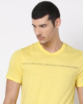 slim fit crew-neck t-shirt with logo tape