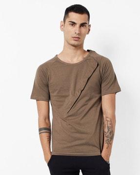 slim fit crew-neck t-shirt with raglan sleeves