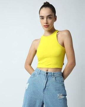 slim-fit crop top