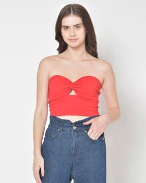 slim fit crop tube top