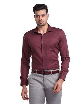 slim fit cutaway collar shirt