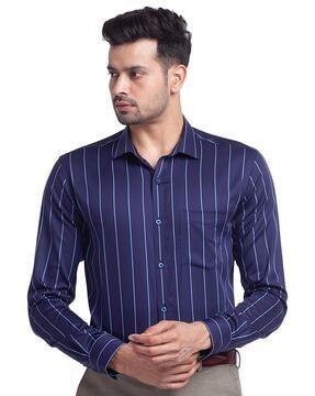 slim fit cutaway collar shirt