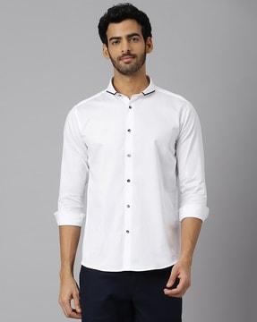 slim fit cutaway collar shirt