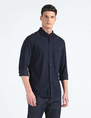 slim fit denim shirt