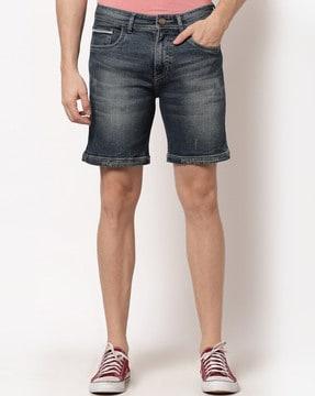 slim fit denim shorts