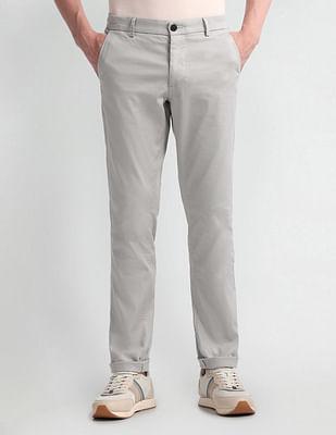 slim fit dobby trousers