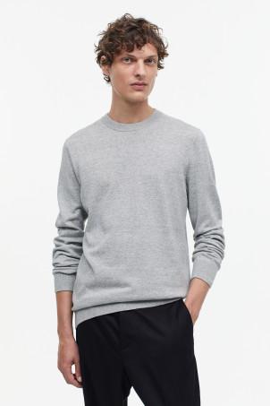 slim fit fine-knit cotton jumper