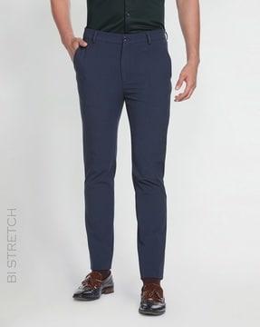 slim fit flat-front bi-stretch trousers