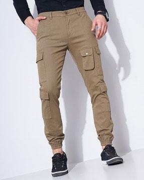 slim fit flat-front cargo jogger pants