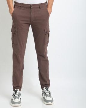 slim fit flat-front cargo pants