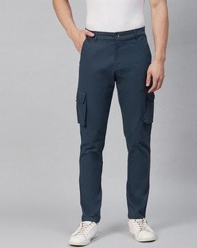 slim fit flat-front cargo pants