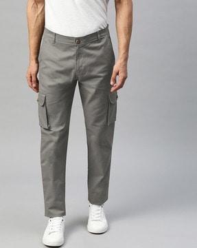 slim fit flat-front cargo pants