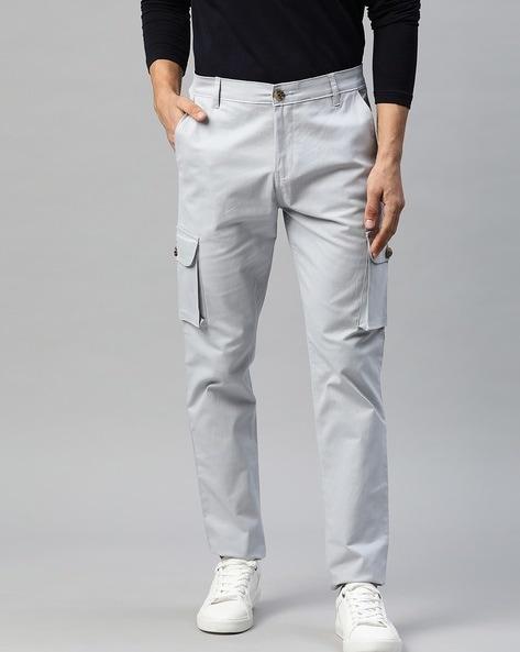 slim fit flat-front cargo pants