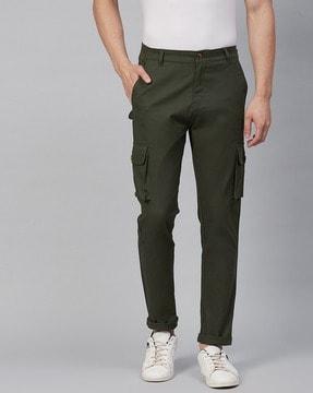 slim fit flat-front cargo pants