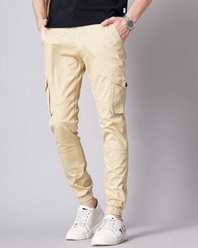 slim fit flat-front cargo pants