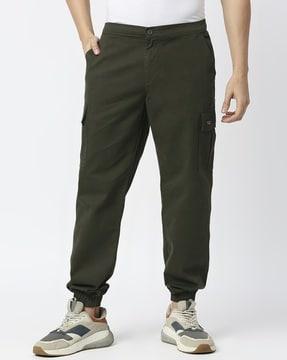 slim fit flat-front cargo pants