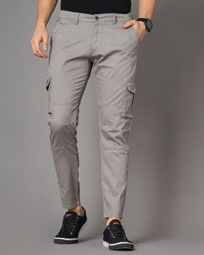 slim fit flat-front cargo pants