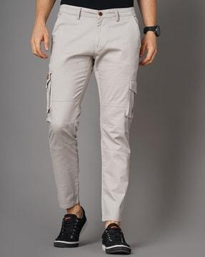 slim fit flat-front cargo pants