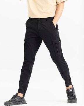 slim fit flat-front cargo pants