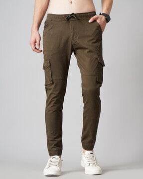 slim fit flat-front cargo pants