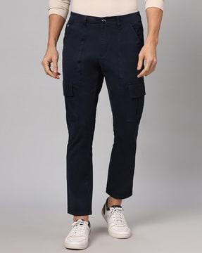 slim fit flat-front cargo pants