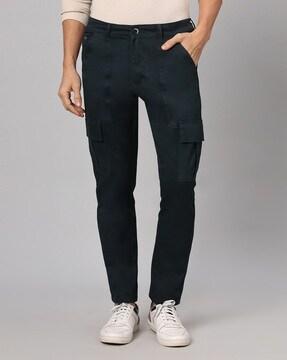 slim fit flat-front cargo pants