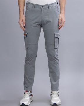 slim fit flat-front cargo pants