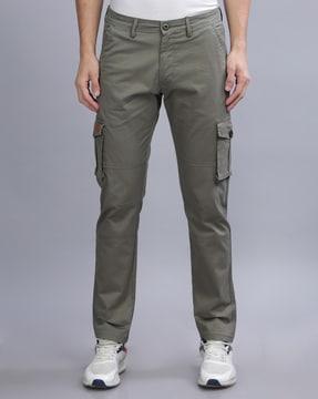 slim fit flat-front cargo pants