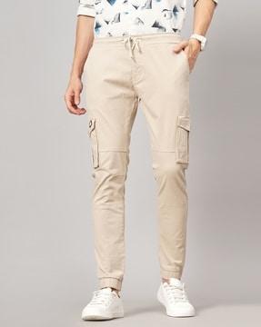 slim fit flat-front cargo pants