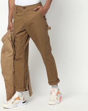 slim fit flat-front cargo trousers