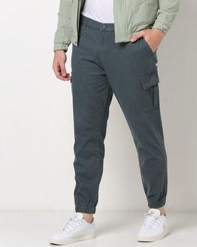 slim fit flat-front cargo trousers