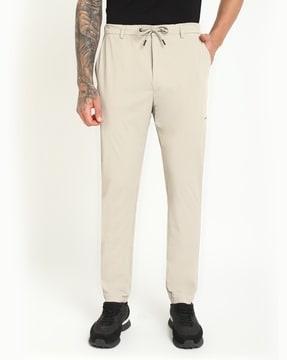 slim fit flat-front chinos with insert pockets