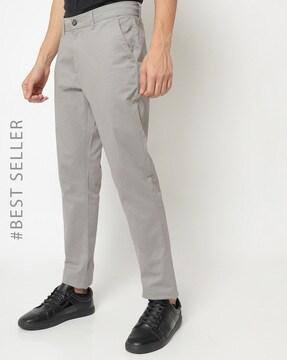 slim fit flat-front chinos