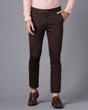 slim fit flat-front chinos