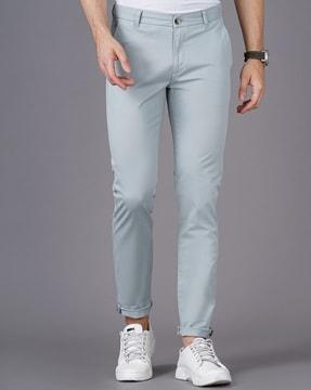 slim fit flat-front chinos