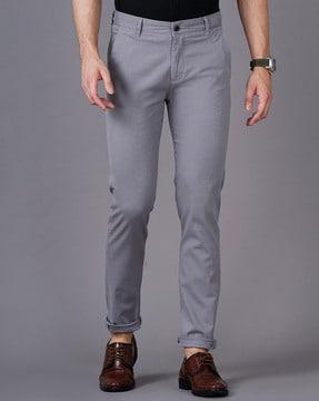 slim fit flat-front chinos