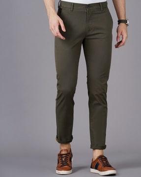 slim fit flat-front chinos